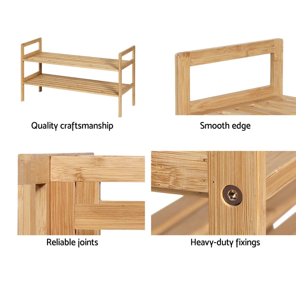 Artiss Furniture > Living Room > Shoe Storage Artiss Shoe Rack Cabinet Bamboo Storage Organiser Pine