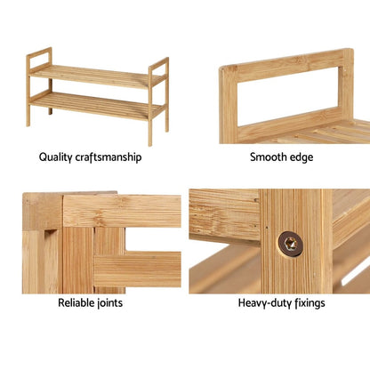Artiss Furniture > Living Room > Shoe Storage Artiss Shoe Rack Cabinet Bamboo Storage Organiser Pine