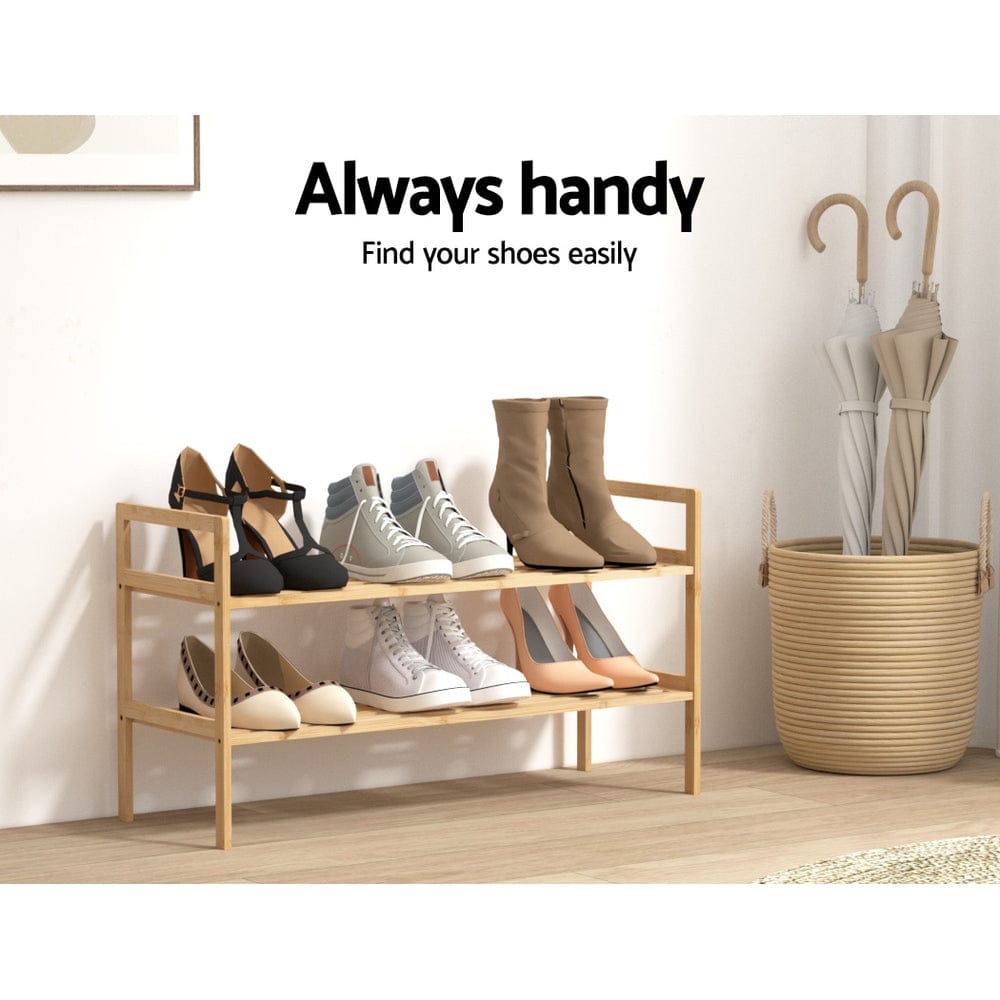 Artiss Furniture > Living Room > Shoe Storage Artiss Shoe Rack Cabinet Bamboo Storage Organiser Pine