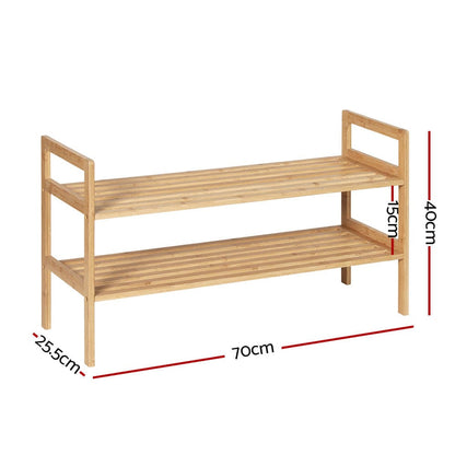 Artiss Furniture > Living Room > Shoe Storage Artiss Shoe Rack Cabinet Bamboo Storage Organiser Pine