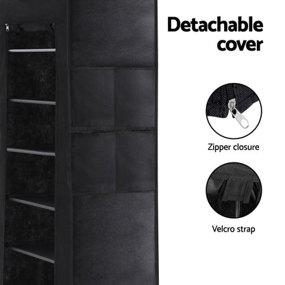 Artiss Furniture > Living Room > Shoe Storage Artiss Shoe Rack Cabinet Removable Cover 10 tier Black