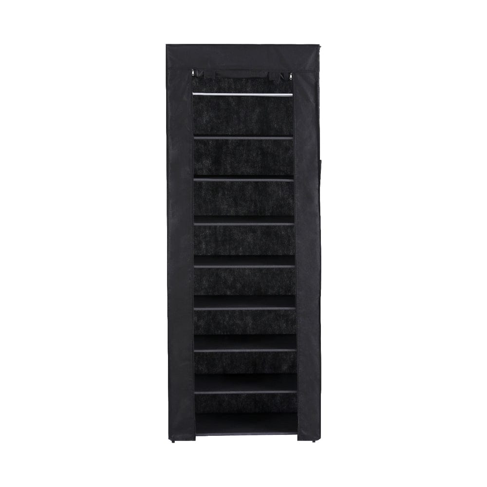Artiss Furniture > Living Room > Shoe Storage Artiss Shoe Rack Cabinet Removable Cover 10 tier Black