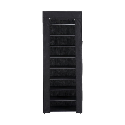Artiss Furniture > Living Room > Shoe Storage Artiss Shoe Rack Cabinet Removable Cover 10 tier Black