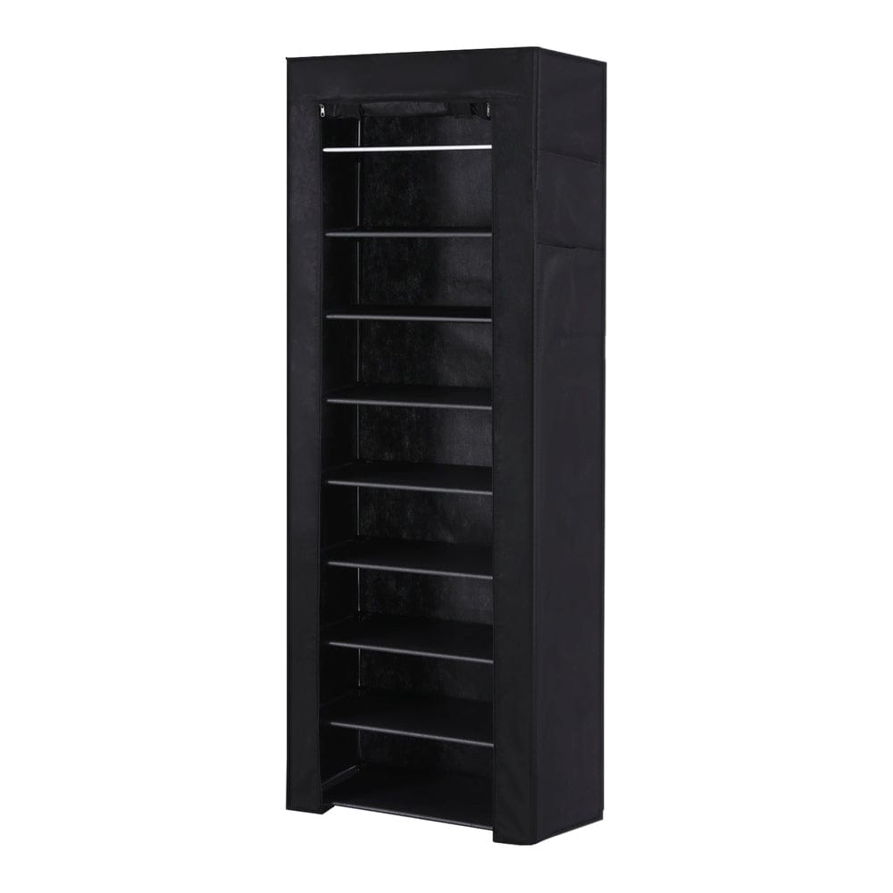 Artiss Furniture > Living Room > Shoe Storage Artiss Shoe Rack Cabinet Removable Cover 10 tier Black