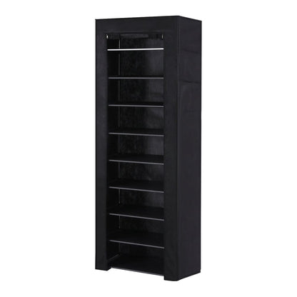Artiss Furniture > Living Room > Shoe Storage Artiss Shoe Rack Cabinet Removable Cover 10 tier Black