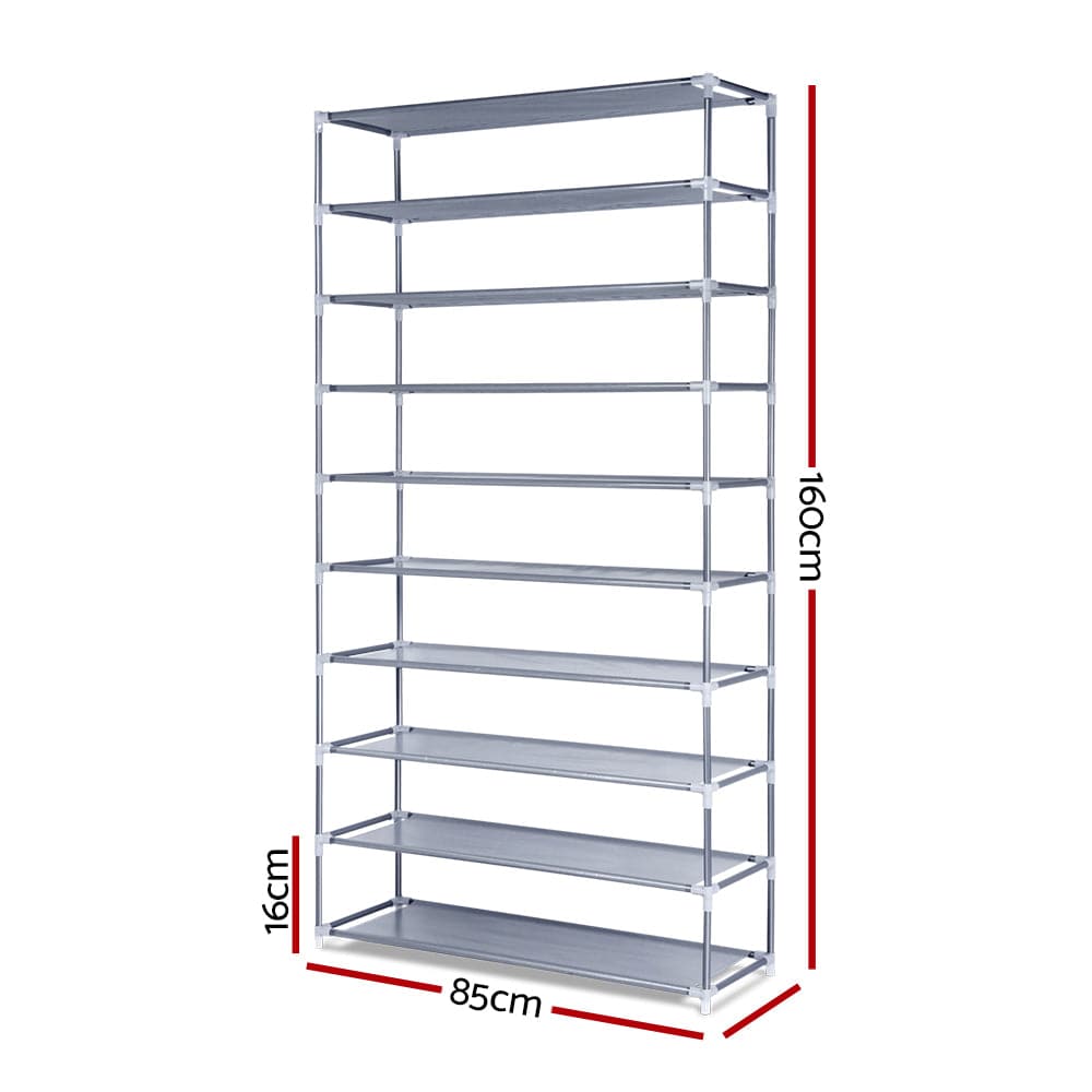 Artiss Furniture > Living Room > Shoe Storage Artiss Shoe Rack Cabinet Stackable 10-Tier Grey