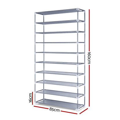 Artiss Furniture > Living Room > Shoe Storage Artiss Shoe Rack Cabinet Stackable 10-Tier Grey