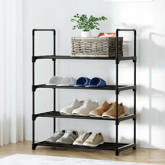 Artiss Furniture > Living Room > Shoe Storage Artiss Shoe Rack Cabinet Stackable 4-tier 12 Pairs Black