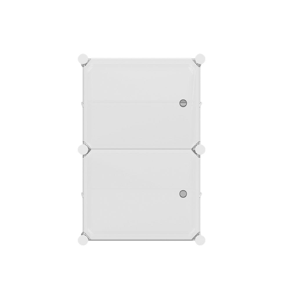 Artiss Furniture > Living Room > Shoe Storage Artiss Shoe Rack DIY Set of 2 Storage Cube Stackable White