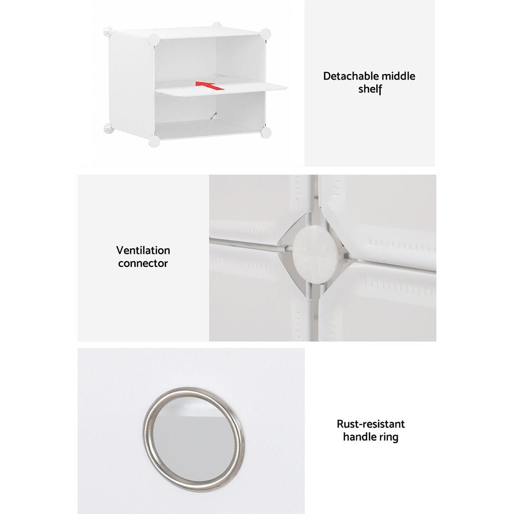 Artiss Furniture > Living Room > Shoe Storage Artiss Shoe Rack DIY Set of 2 Storage Cube Stackable White