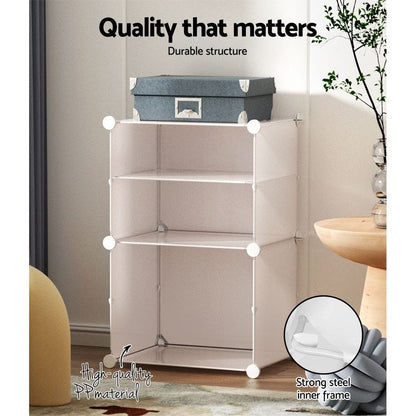 Artiss Furniture > Living Room > Shoe Storage Artiss Shoe Rack DIY Set of 2 Storage Cube Stackable White
