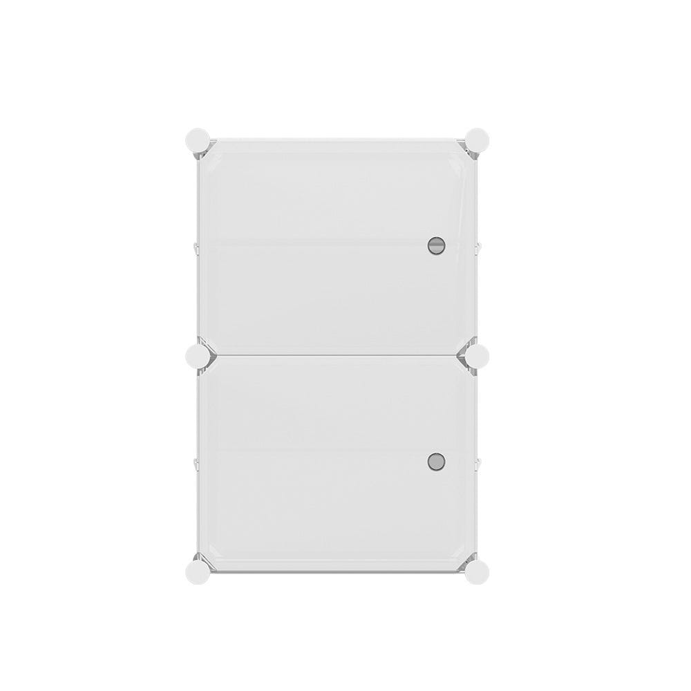 Artiss Furniture > Living Room > Shoe Storage Artiss Shoe Rack DIY Set of 2 Storage Cube Stackable White