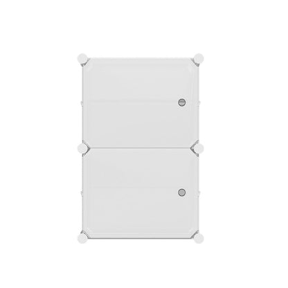 Artiss Furniture > Living Room > Shoe Storage Artiss Shoe Rack DIY Set of 2 Storage Cube Stackable White