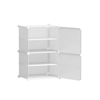 Artiss Furniture > Living Room > Shoe Storage Artiss Shoe Rack DIY Set of 2 Storage Cube Stackable White