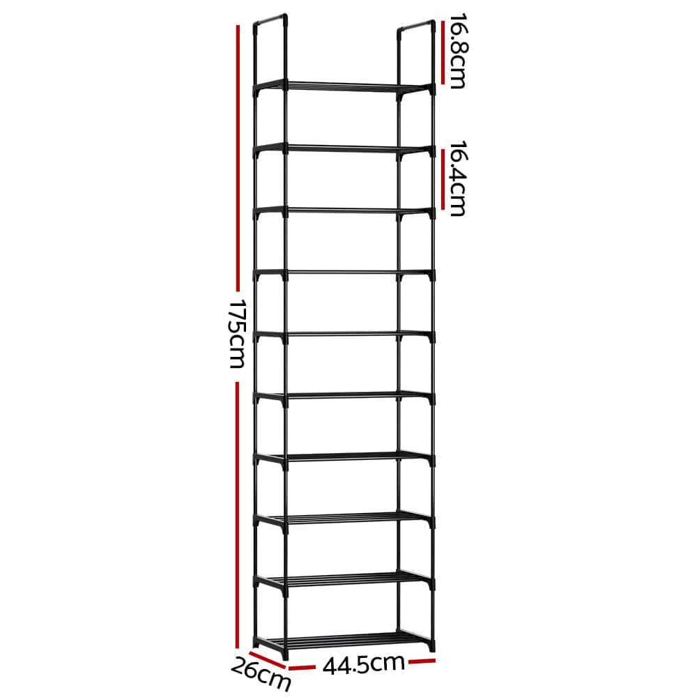 Artiss Furniture > Living Room > Shoe Storage Artiss Shoe Rack DIY Stackable 10-tier Black Dunn