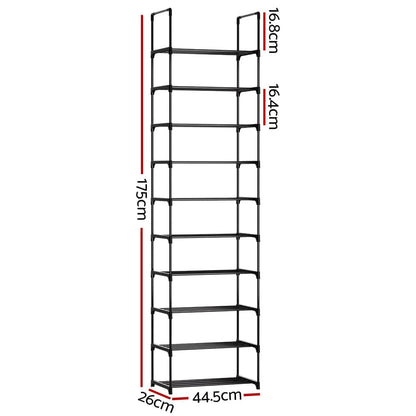 Artiss Furniture > Living Room > Shoe Storage Artiss Shoe Rack DIY Stackable 10-tier Black Dunn