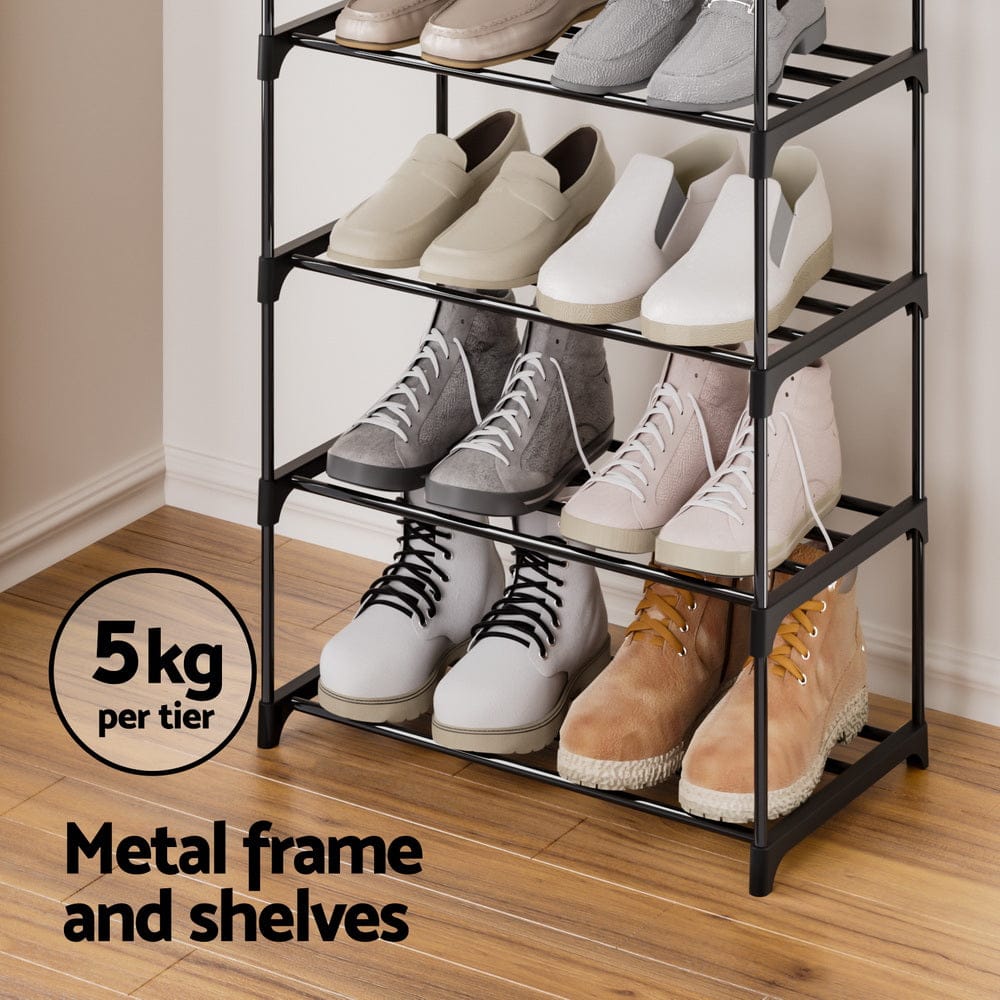 Artiss Furniture > Living Room > Shoe Storage Artiss Shoe Rack DIY Stackable 10-tier Black Dunn