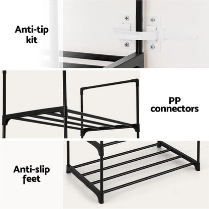 Artiss Furniture > Living Room > Shoe Storage Artiss Shoe Rack DIY Stackable 10-tier Black Dunn