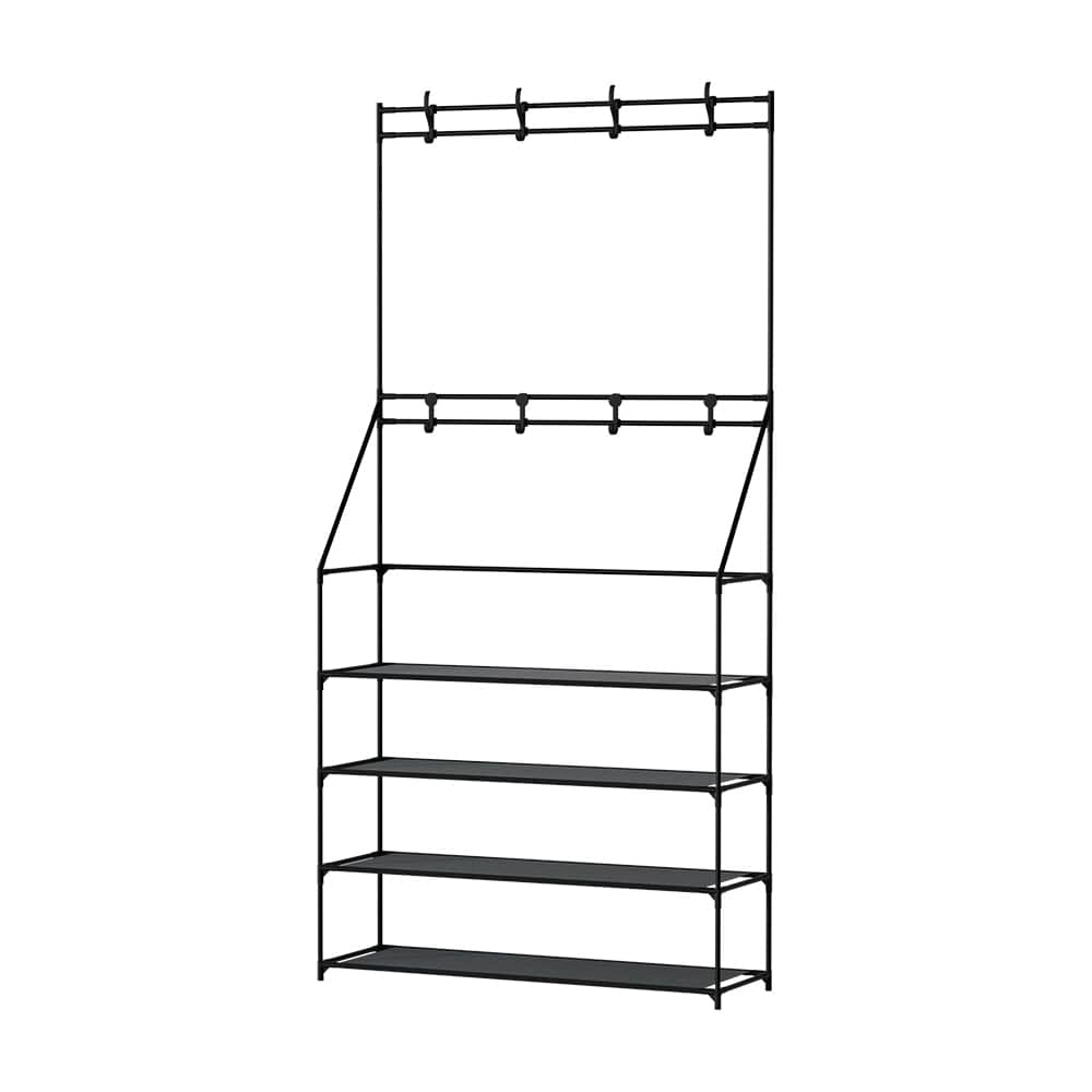 Artiss Furniture > Living Room > Shoe Storage Artiss Shoe Rack Hall Tree 16 Pairs Black