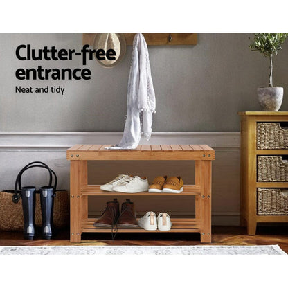 Artiss Furniture > Living Room > Shoe Storage Artiss Shoe Rack Shoe Bench 10 Pairs Bamboo