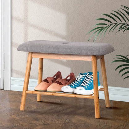 Artiss Furniture > Living Room > Shoe Storage Artiss Shoe Rack Shoe Bench Fabric Seat 2 Pairs