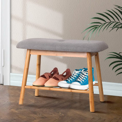 Artiss Furniture > Living Room > Shoe Storage Artiss Shoe Rack Shoe Bench Fabric Seat 2 Pairs
