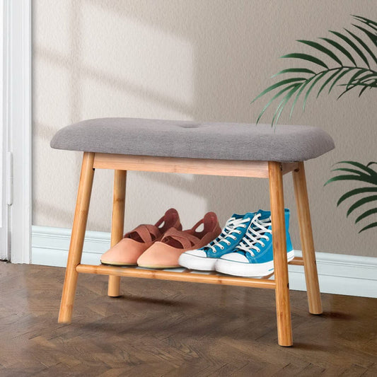 Artiss Furniture > Living Room > Shoe Storage Artiss Shoe Rack Shoe Bench Fabric Seat 2 Pairs