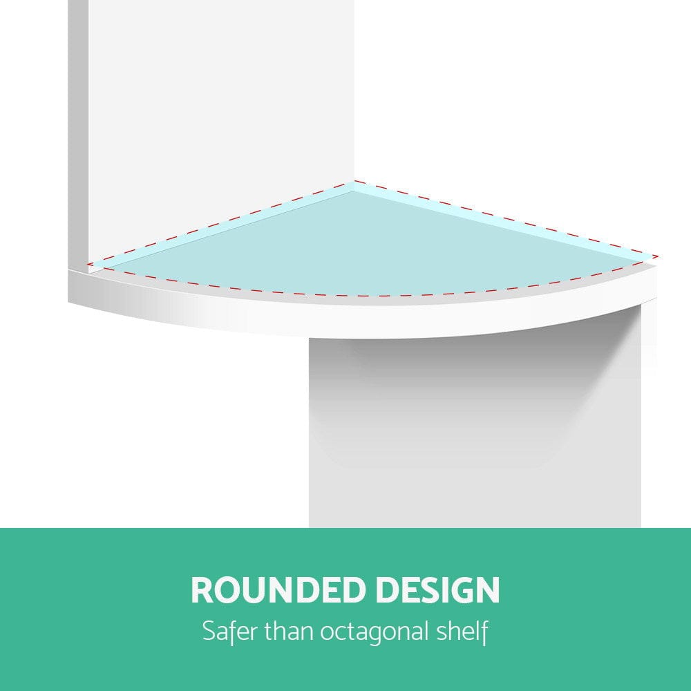 Artiss Furniture > Living Room > Side Tables Artiss Wall Shelf Corner Floating 5-Tier White