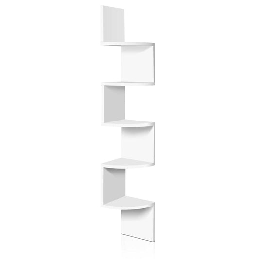 Artiss Furniture > Living Room > Side Tables Artiss Wall Shelf Corner Floating 5-Tier White