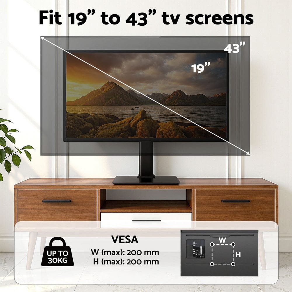 Artiss Furniture > Living Room > TV Units Artiss TV Stand Bracket for 19 - 43 inch TVs Table Top Desktop Universal Swivel
