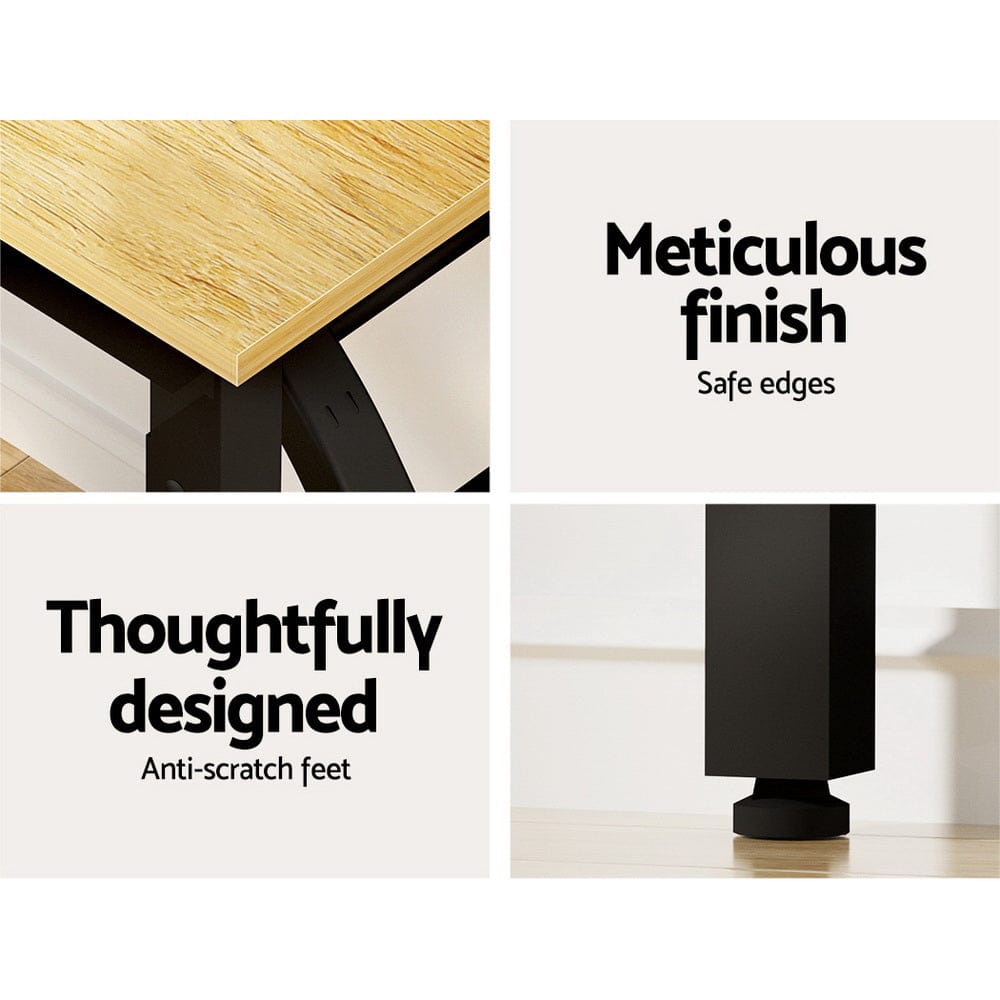 Artiss Furniture > Office > Desks Artiss Computer Desk Laptop Table Bookshelf Desk Storage Rack Office Study Oak
