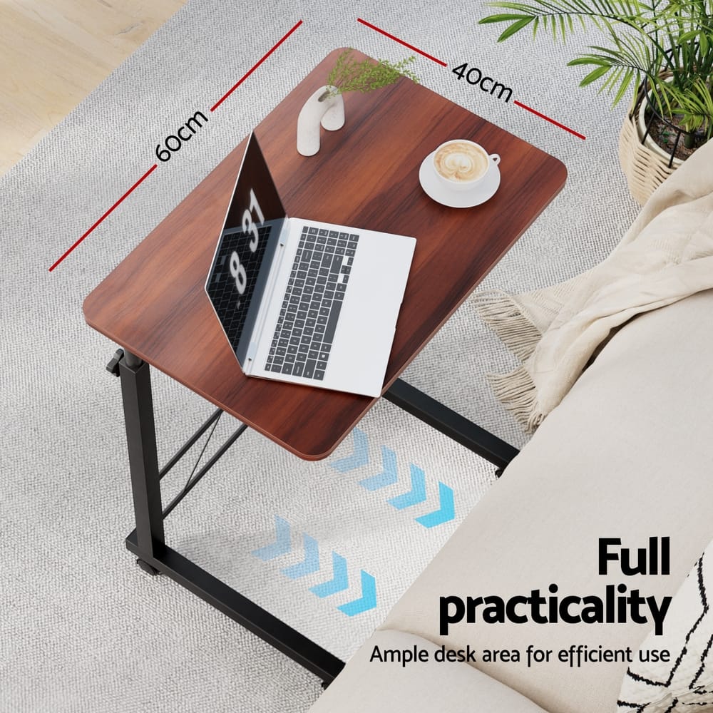 Artiss Furniture > Office > Desks Artiss Laptop Desk Table Adjustable 60CM Dark Wood