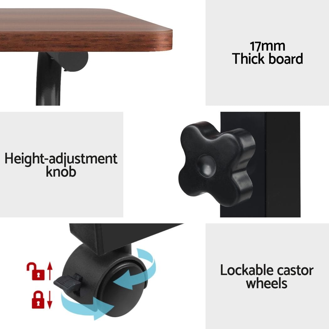 Artiss Furniture > Office > Desks Artiss Laptop Desk Table Adjustable 60CM Dark Wood