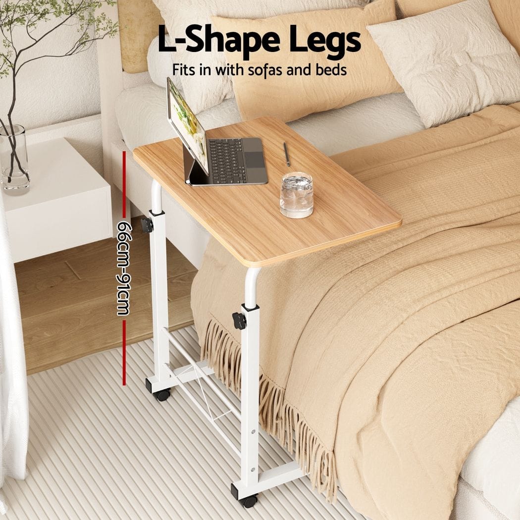 Artiss Furniture > Office > Desks Artiss Laptop Desk Table Adjustable 60CM Light Wood