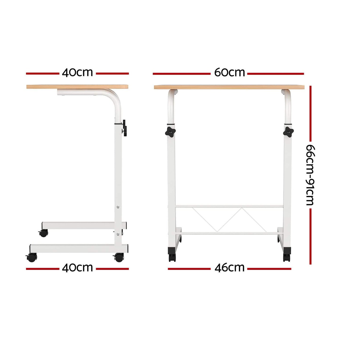 Artiss Furniture > Office > Desks Artiss Laptop Desk Table Adjustable 60CM Light Wood