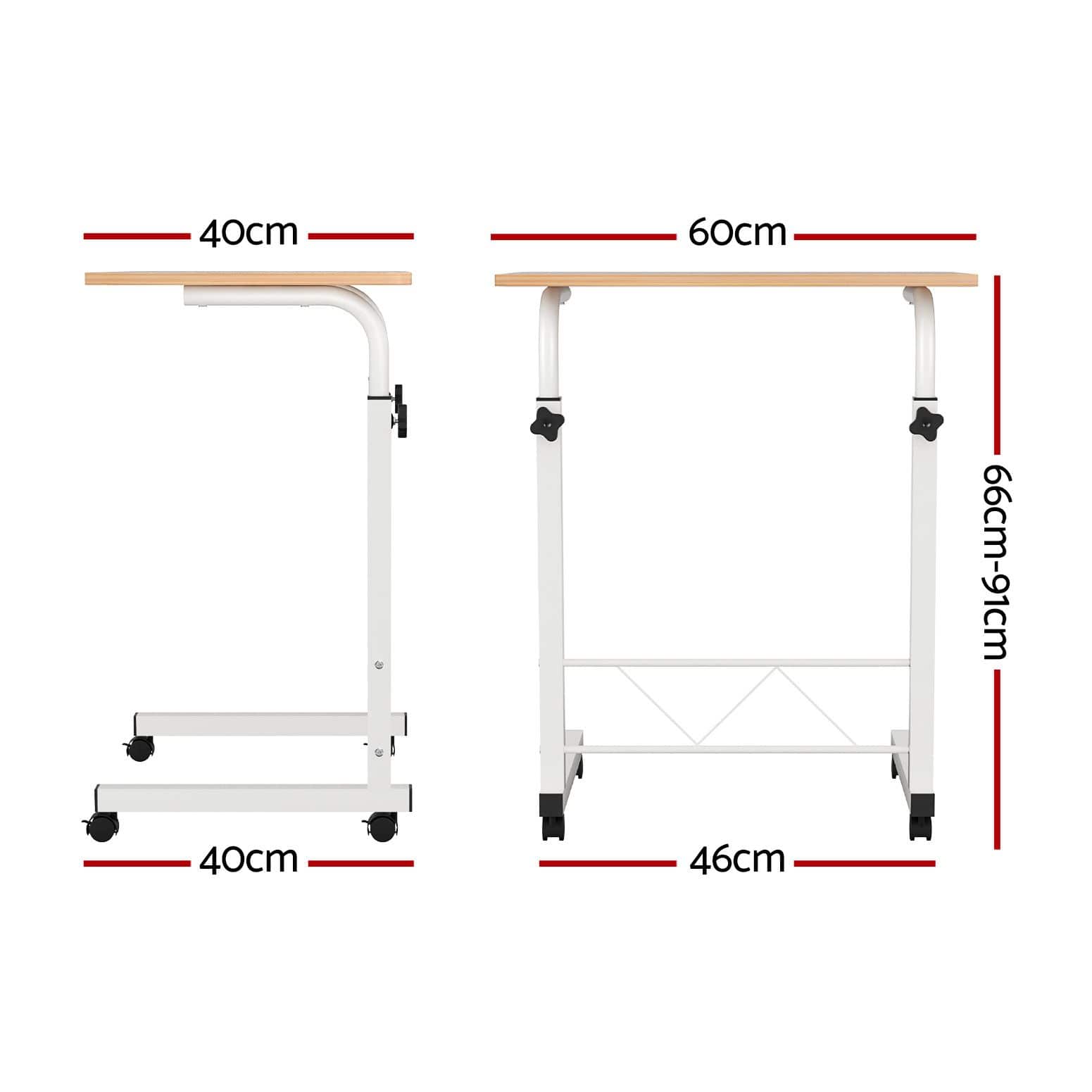 Artiss Furniture > Office > Desks Artiss Laptop Desk Table Adjustable 60CM Light Wood