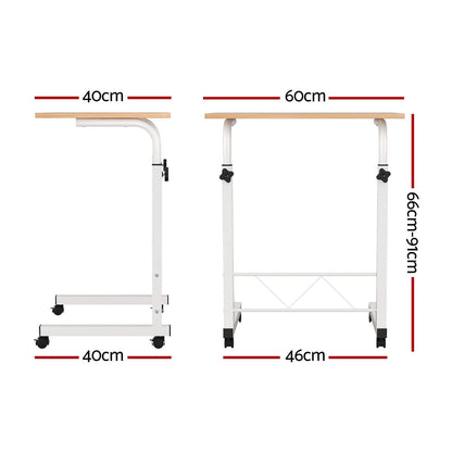 Artiss Furniture > Office > Desks Artiss Laptop Desk Table Adjustable 60CM Light Wood