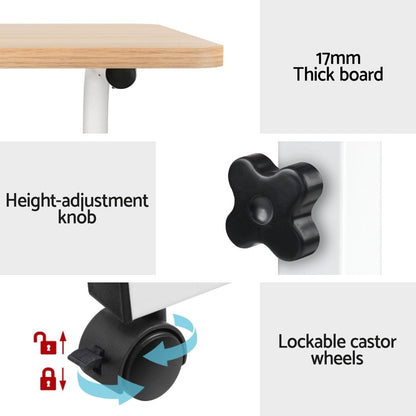Artiss Furniture > Office > Desks Artiss Laptop Desk Table Adjustable 60CM Light Wood