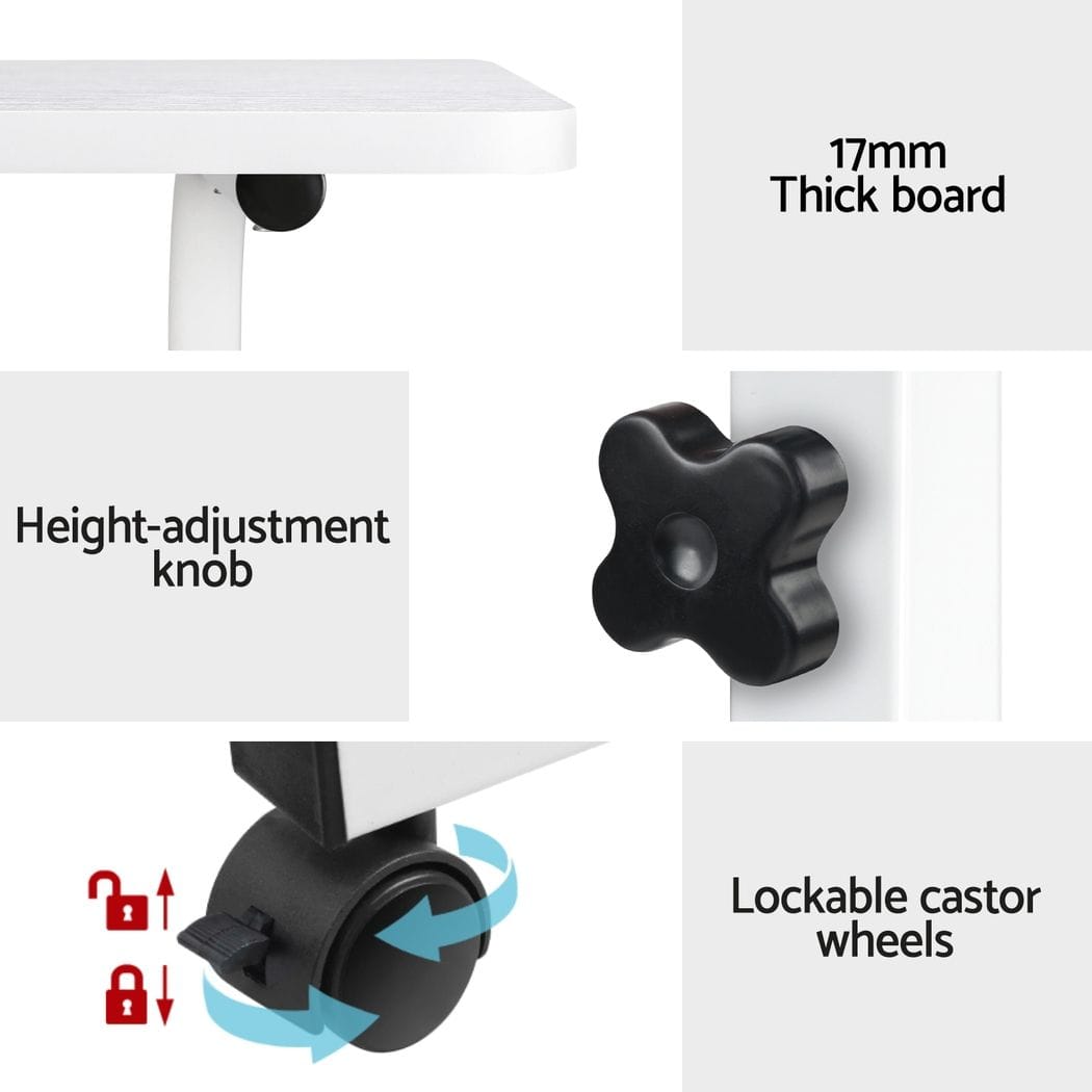 Artiss Furniture > Office > Desks Artiss Laptop Desk Table Adjustable 60CM White
