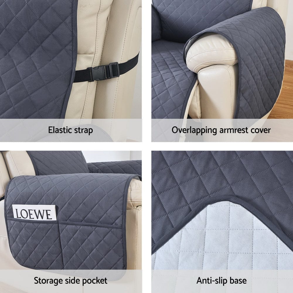 Artiss Furniture > Outdoor > Outdoor Chairs Artiss Recliner Chair Cover 100% Water Resistant Grey