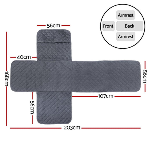 Artiss Furniture > Outdoor > Outdoor Chairs Artiss Recliner Chair Cover 100% Water Resistant Grey
