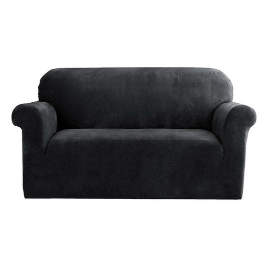Artiss Furniture > Sofas > Sofa Accessories Artiss Sofa Cover Couch Covers 2 Seater Velvet Black