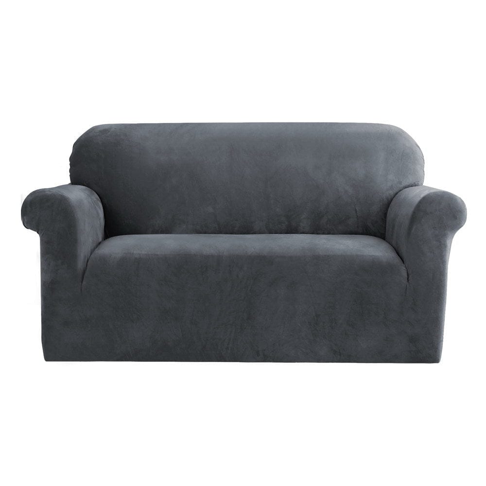 Artiss Furniture > Sofas > Sofa Accessories Artiss Sofa Cover Couch Covers 2 Seater Velvet Grey