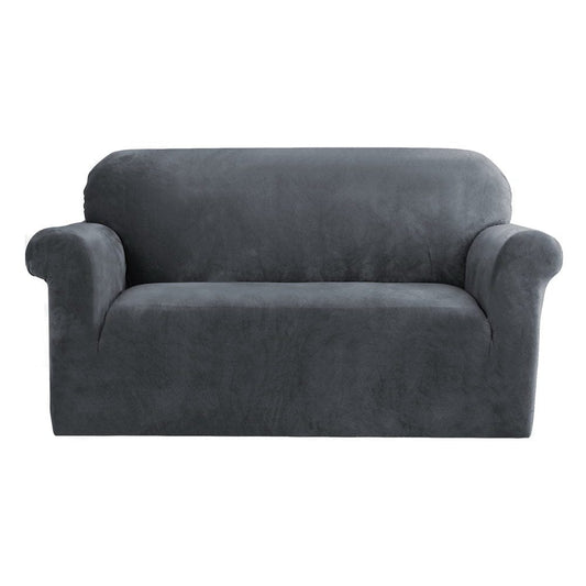 Artiss Furniture > Sofas > Sofa Accessories Artiss Sofa Cover Couch Covers 2 Seater Velvet Grey