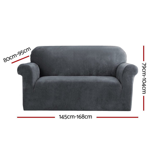 Artiss Furniture > Sofas > Sofa Accessories Artiss Sofa Cover Couch Covers 2 Seater Velvet Grey
