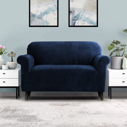 Artiss Furniture > Sofas > Sofa Accessories Artiss Sofa Cover Couch Covers 2 Seater Velvet Sapphire