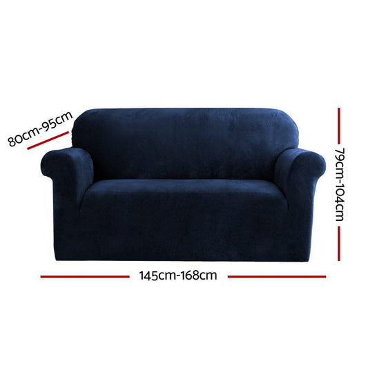 Artiss Furniture > Sofas > Sofa Accessories Artiss Sofa Cover Couch Covers 2 Seater Velvet Sapphire
