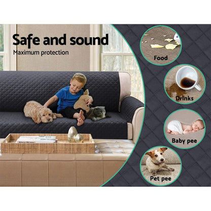 Artiss Furniture > Sofas > Sofa Accessories Artiss Sofa Cover Couch Covers 3 Seater Easy to Clean Dark Grey