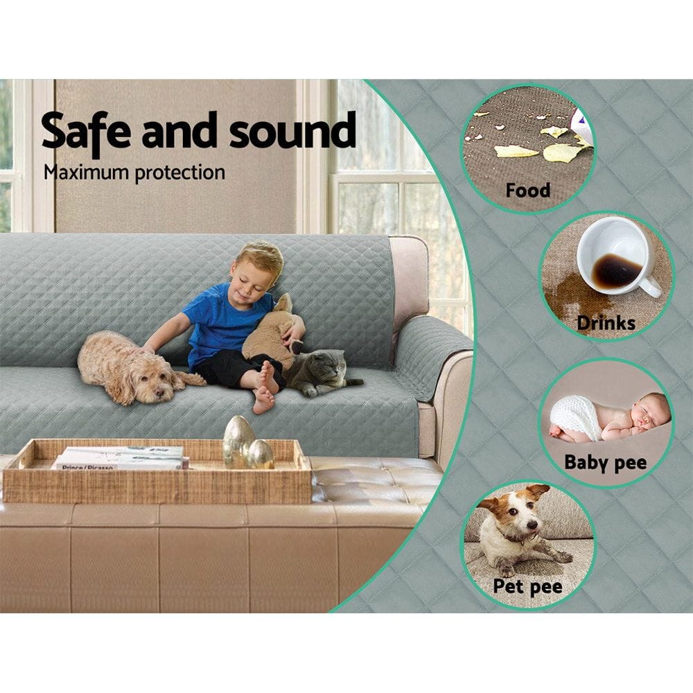 Artiss Furniture > Sofas > Sofa Accessories Artiss Sofa Cover Couch Covers 3 Seater Easy to Clean Grey