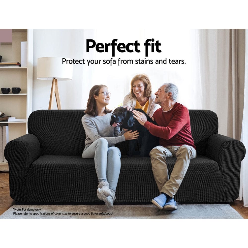 Artiss Furniture > Sofas > Sofa Accessories Artiss Sofa Cover Couch Covers 3 Seater High Stretch Black